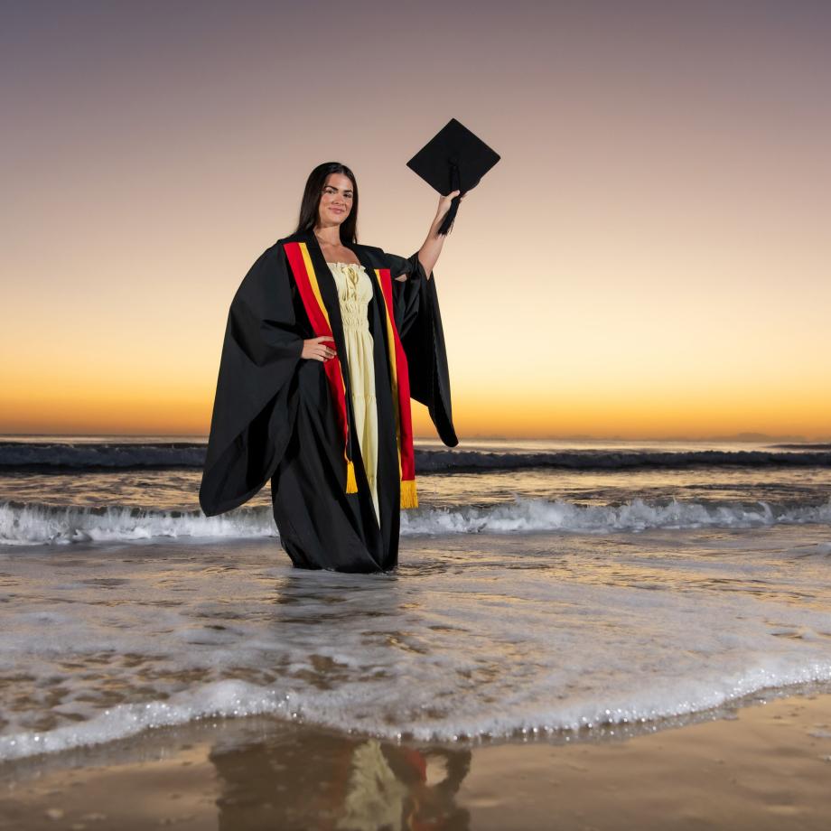 a woman at the beach