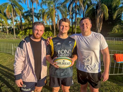 Harry Bell with Wallabies 