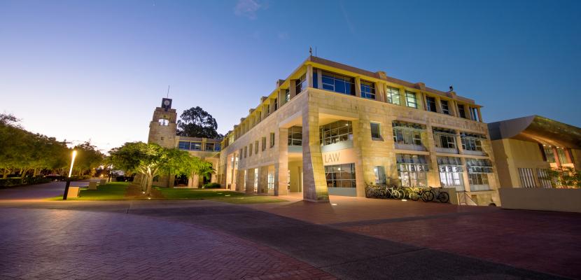 Exterior of the Faculty of Law building.