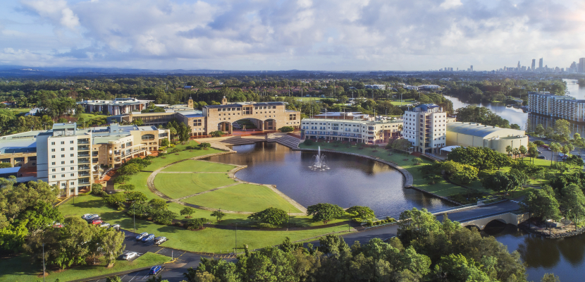 Aerial view of Bond University campus.