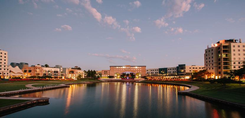 Bond University campus at sunset