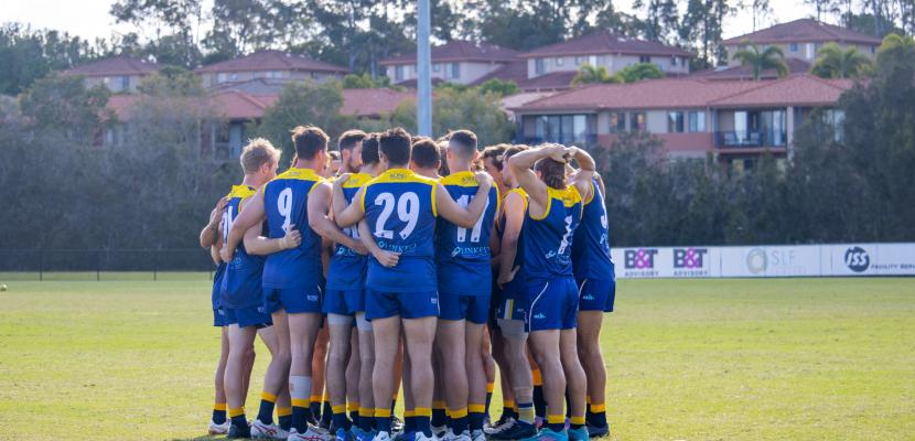 Sharks huddle