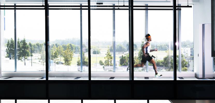 mans running down gait lab