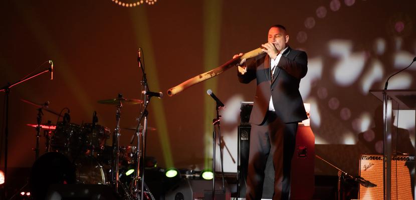 Digeridoo player performs at the Indigenous Gala
