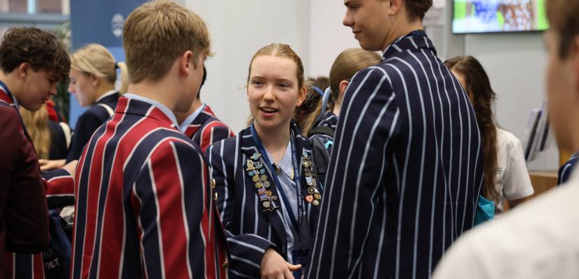 High school students working