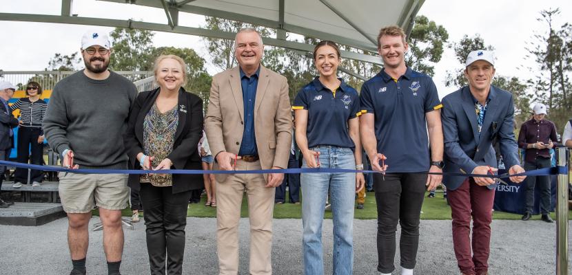 Grandstand ribbon cutting