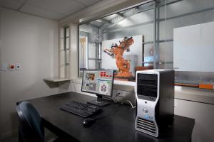 The interior of an equipment testing office.