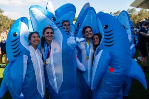 Girls in shark suits  